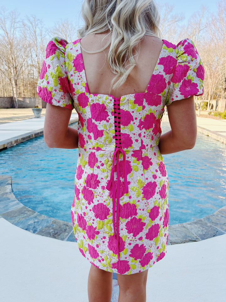 lime pink dress Dress, Lime Green With Pink Flowers Maxi