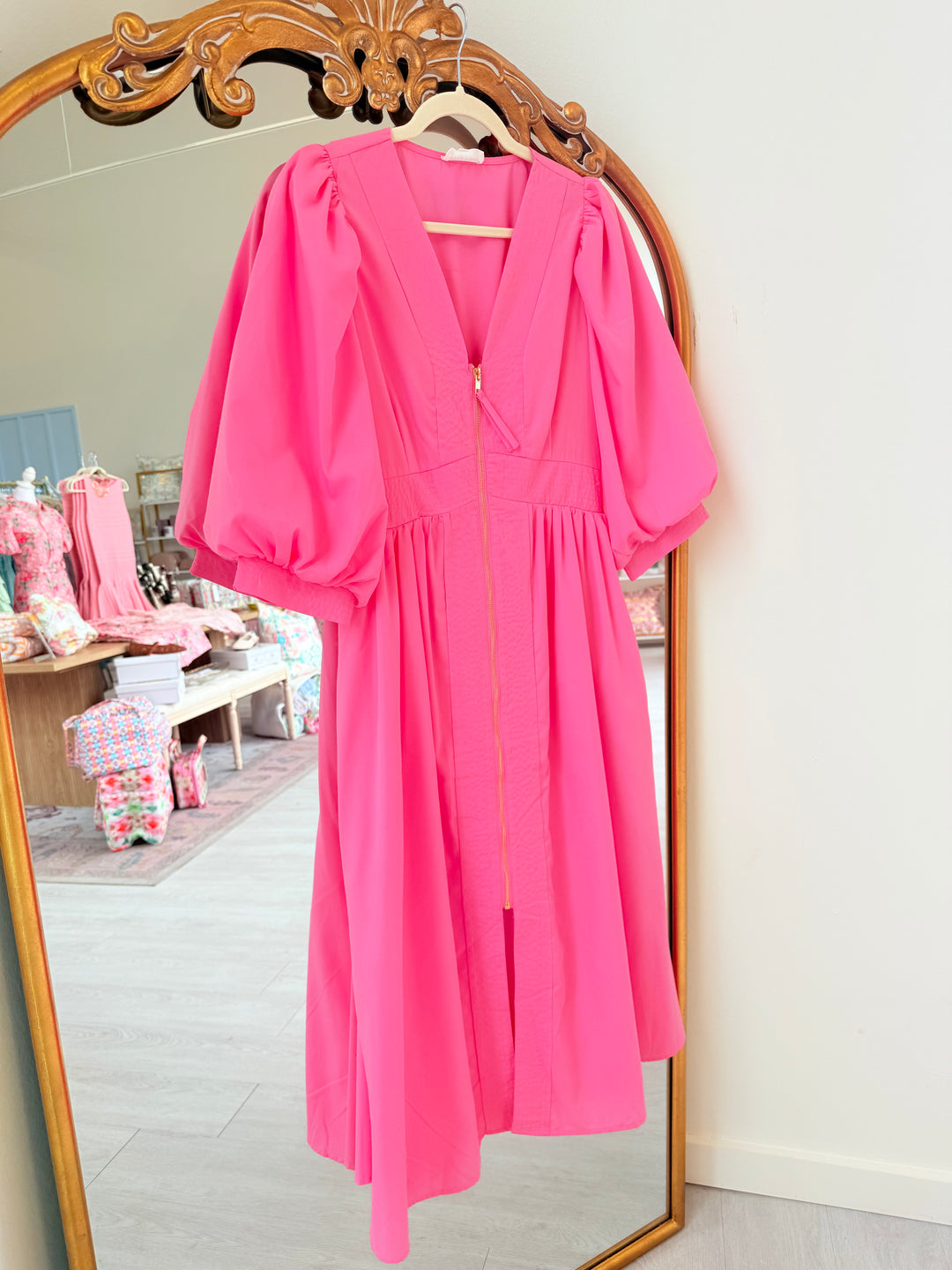 midi umgee dresses Umgee Tropical Floral Ruffle Sleeve Tiered Midi Dress main image 1